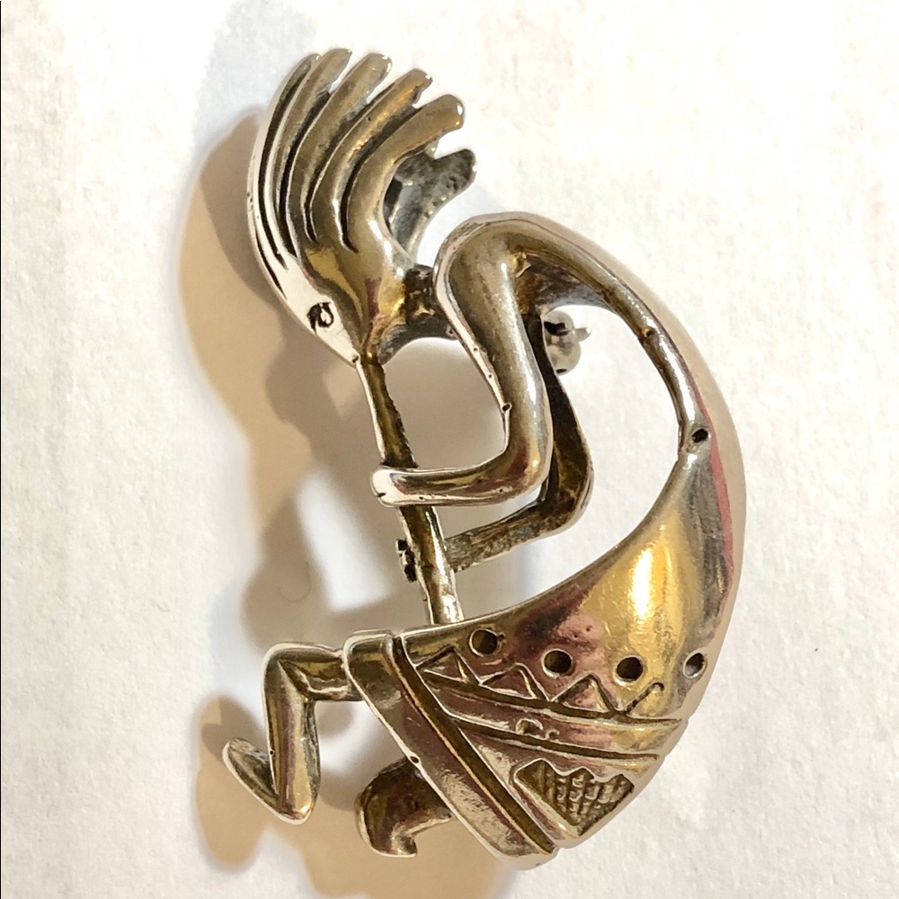 Vintage Kokopelli .925 Sterling Brooch